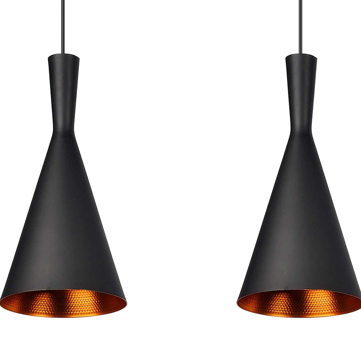 Dekoarte Trío De Lámparas De Techo Colgantes Estilo Minimalista Negro Y Dorado