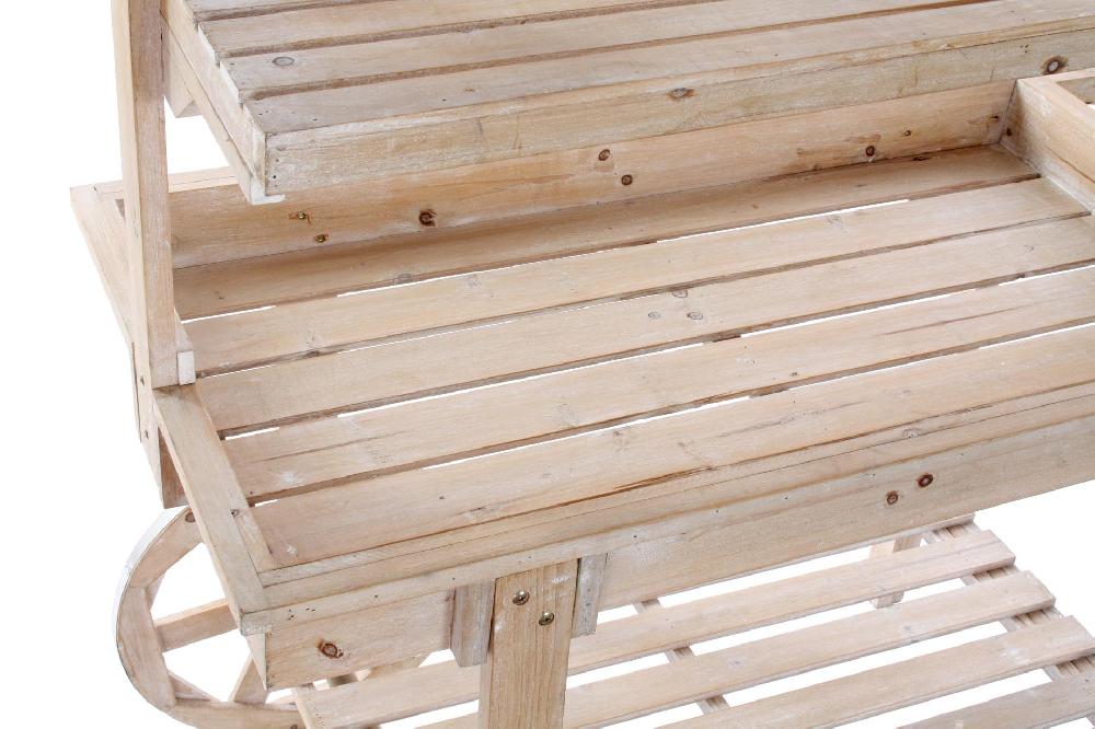 Dekodonia Carro Abeto 118x53x166 Ruedas Natural Marron Claro