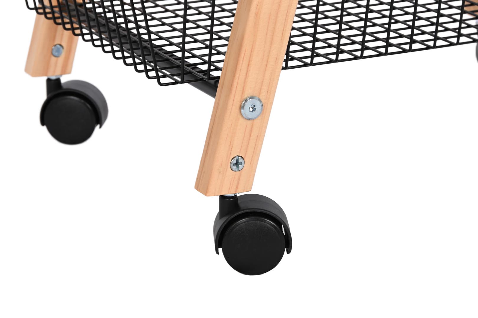 Dekodonia CARRO FRUTERO PINO Y ACERO NEGRO