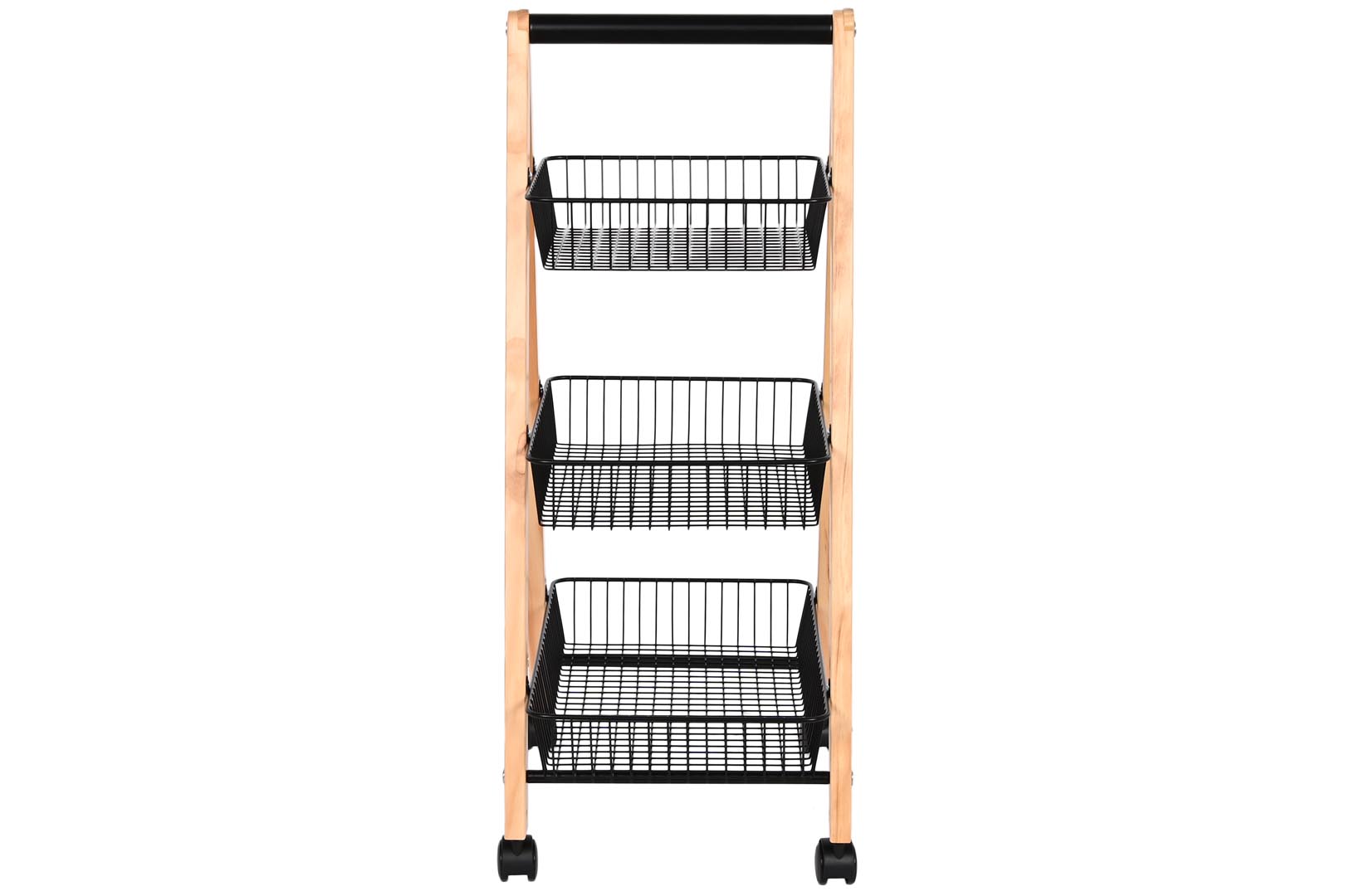 Dekodonia CARRO FRUTERO PINO Y ACERO NEGRO