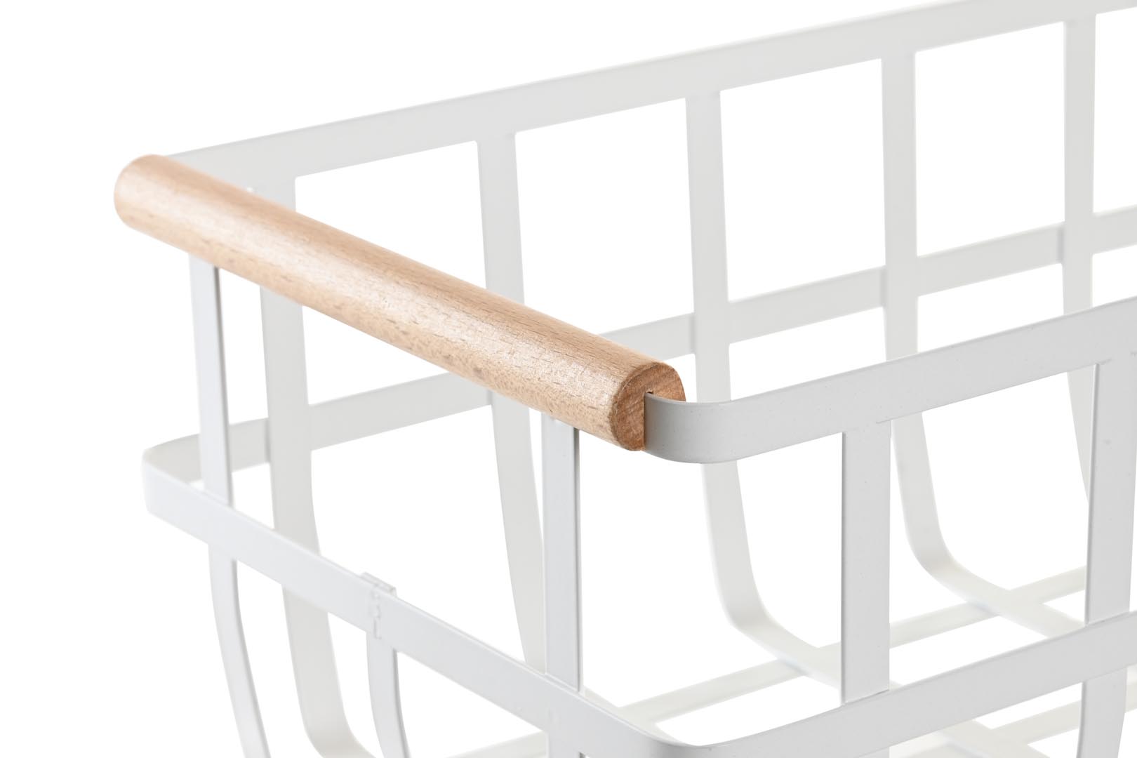 Dekodonia CESTA PINO Y METAL BLANCO