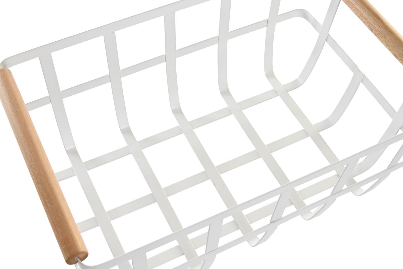 Dekodonia CESTA PINO Y METAL BLANCO