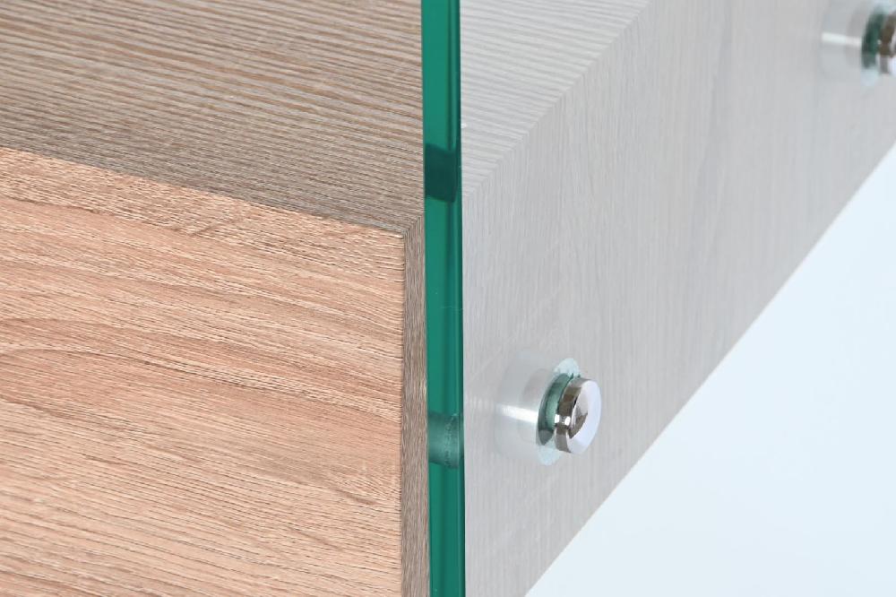 Dekodonia CONSOLA CRISTAL Y MADERA MARRÓN