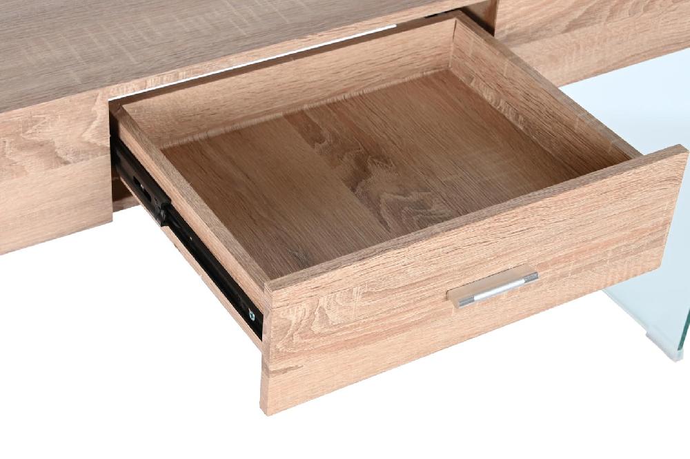 Dekodonia CONSOLA CRISTAL Y MADERA MARRÓN