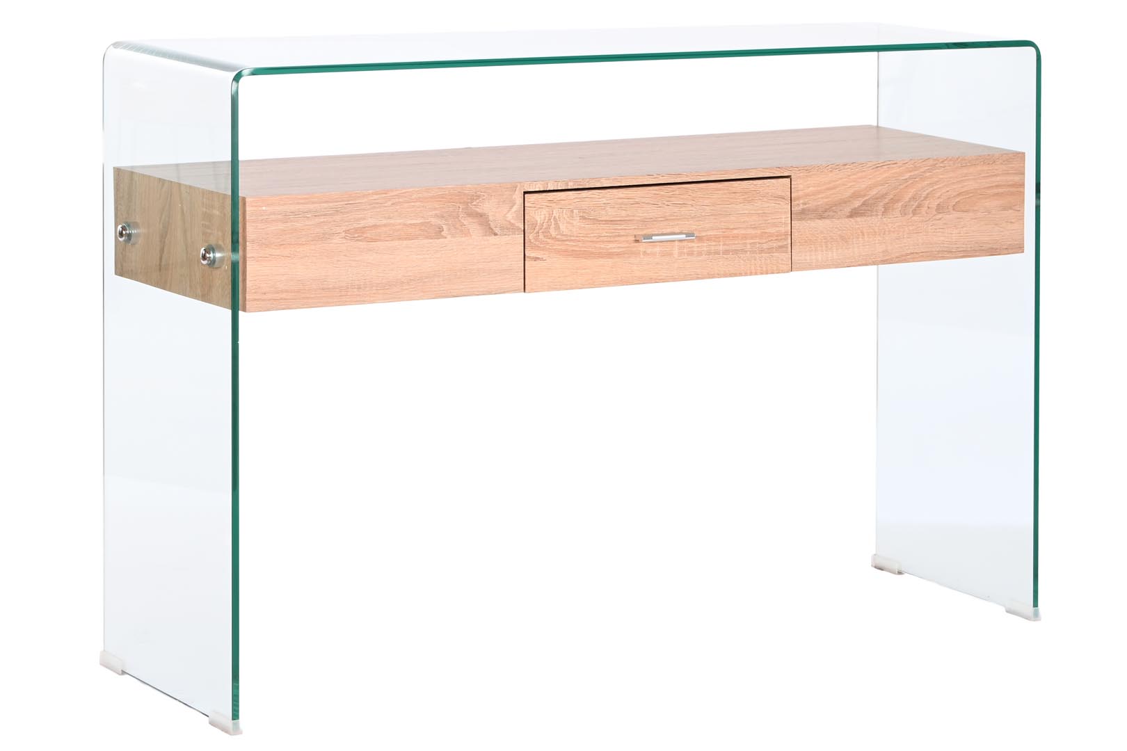 Dekodonia CONSOLA CRISTAL Y MADERA MARRÓN