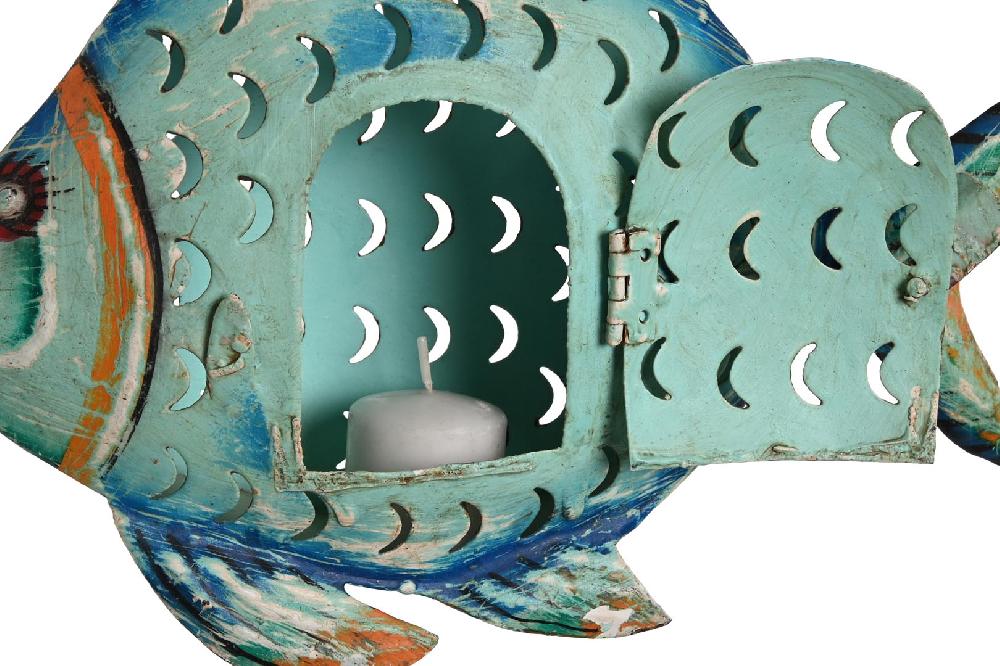 Dekodonia DECORACIÓN PEZ PINTADO A MANO