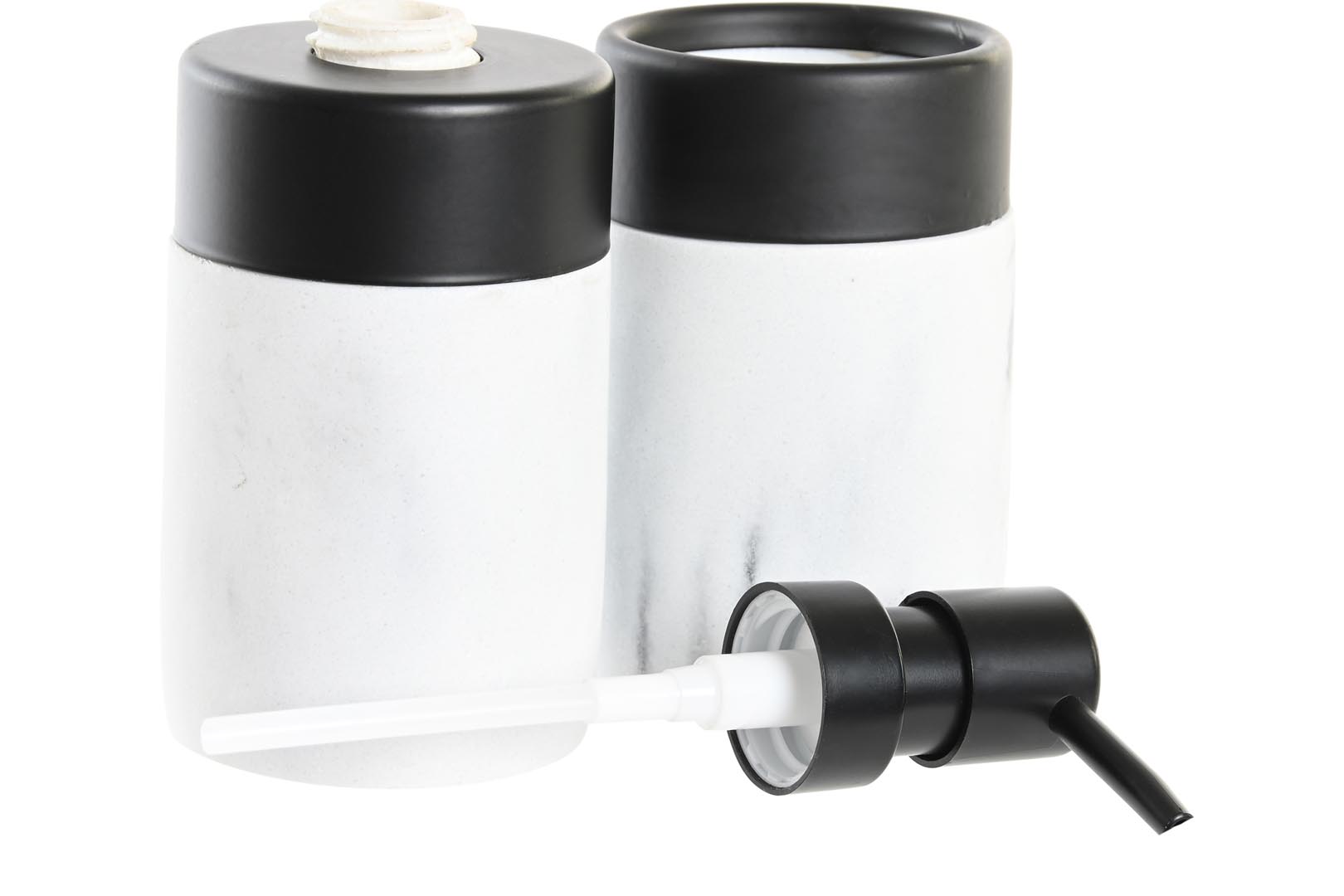 Dekodonia DISPENSADOR JABÓN CON VASO EFECTO MÁRMOL