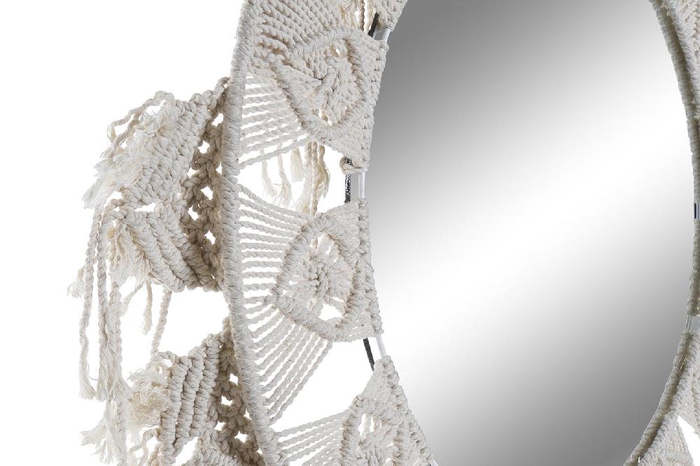 Dekodonia Espejo Algodón Macramé Blanco