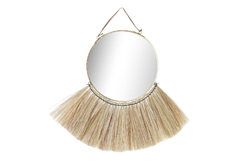 Dekodonia Espejo Yute Cristal Flecos Natural