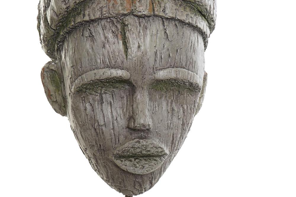 Dekodonia Figura Fibra Vidrio Metal Africana Gris