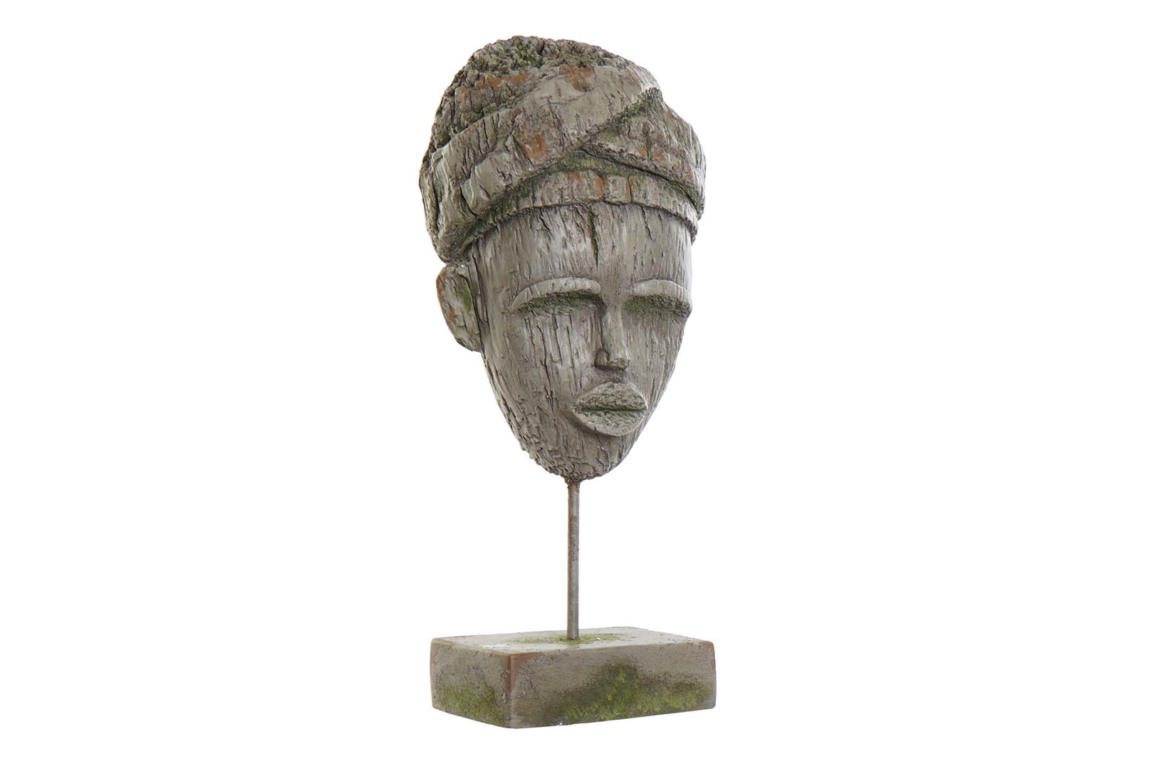 Dekodonia Figura Fibra Vidrio Metal Africana Gris