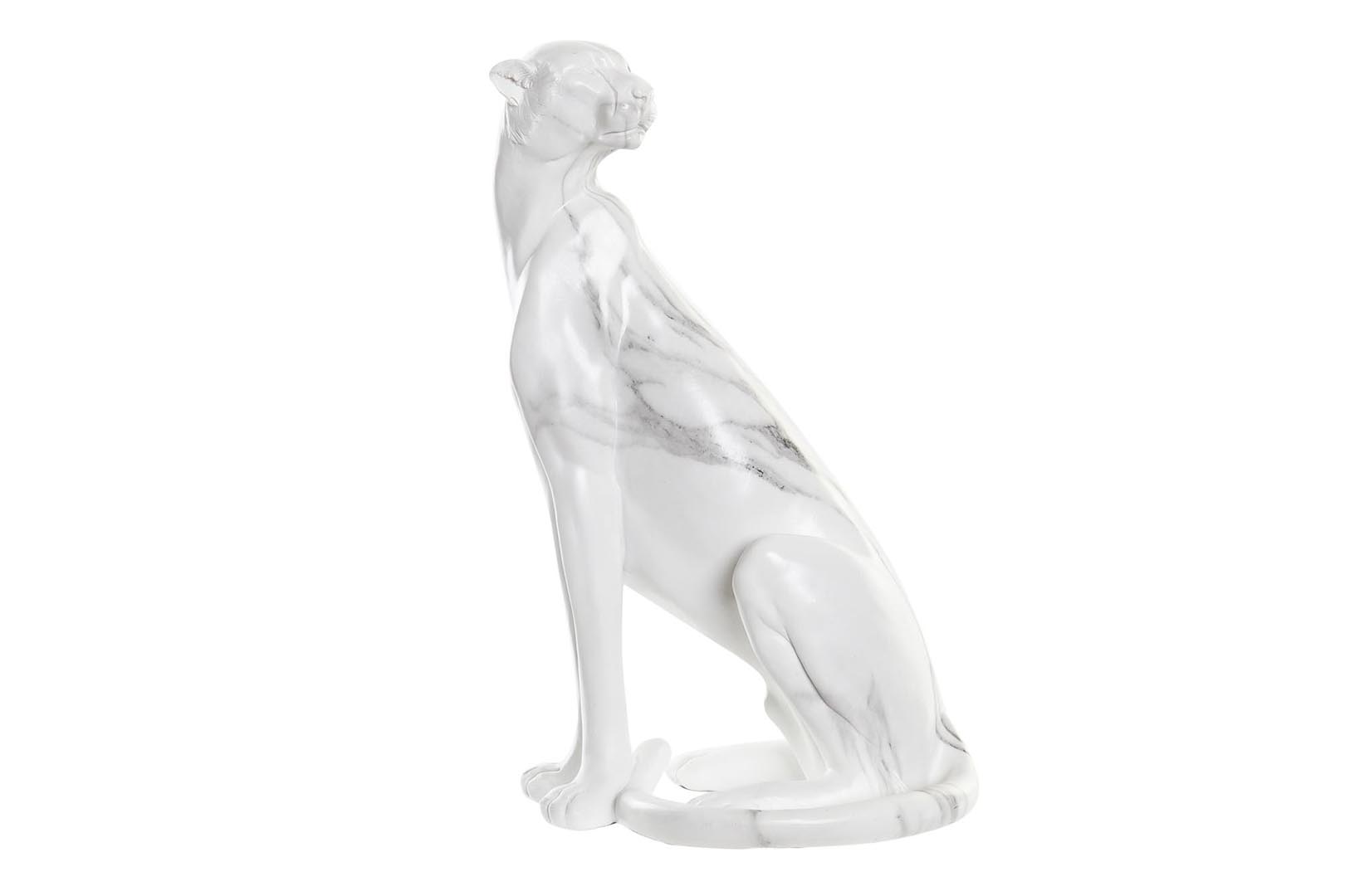 Dekodonia Figura Resina Leopardo Símil Mármol
