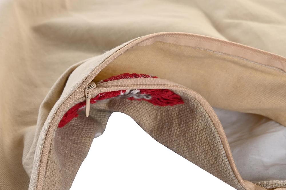 Dekodonia FUNDA COJÍN ALGODÓN FLECOS