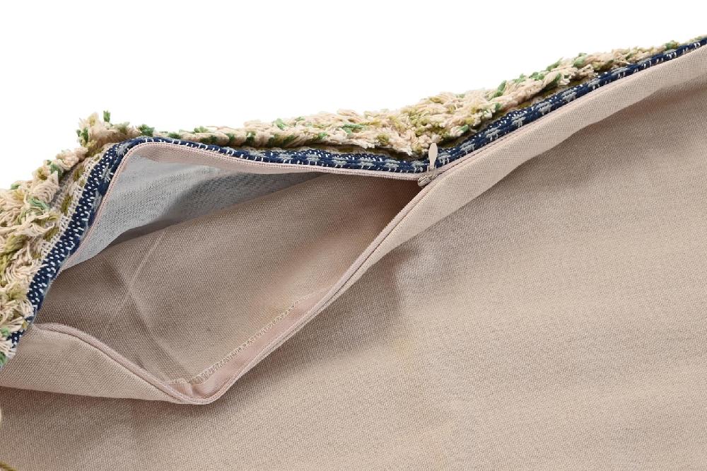 Dekodonia FUNDA COJÍN ALGODÓN FLECOS