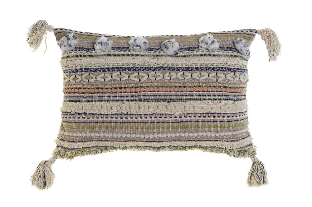 Dekodonia FUNDA COJÍN ALGODÓN FLECOS