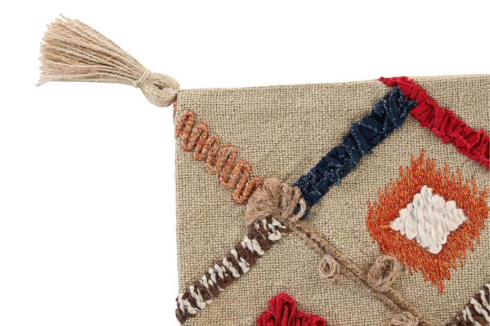 Dekodonia FUNDA COJÍN ALGODÓN FLECOS GRANDE