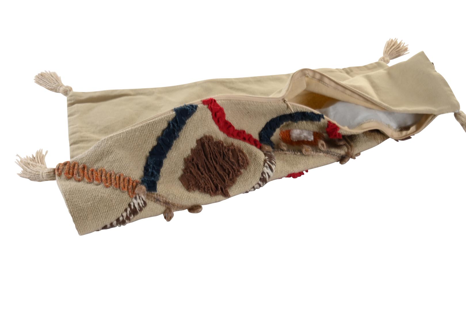 Dekodonia FUNDA COJÍN ALGODÓN FLECOS GRANDE