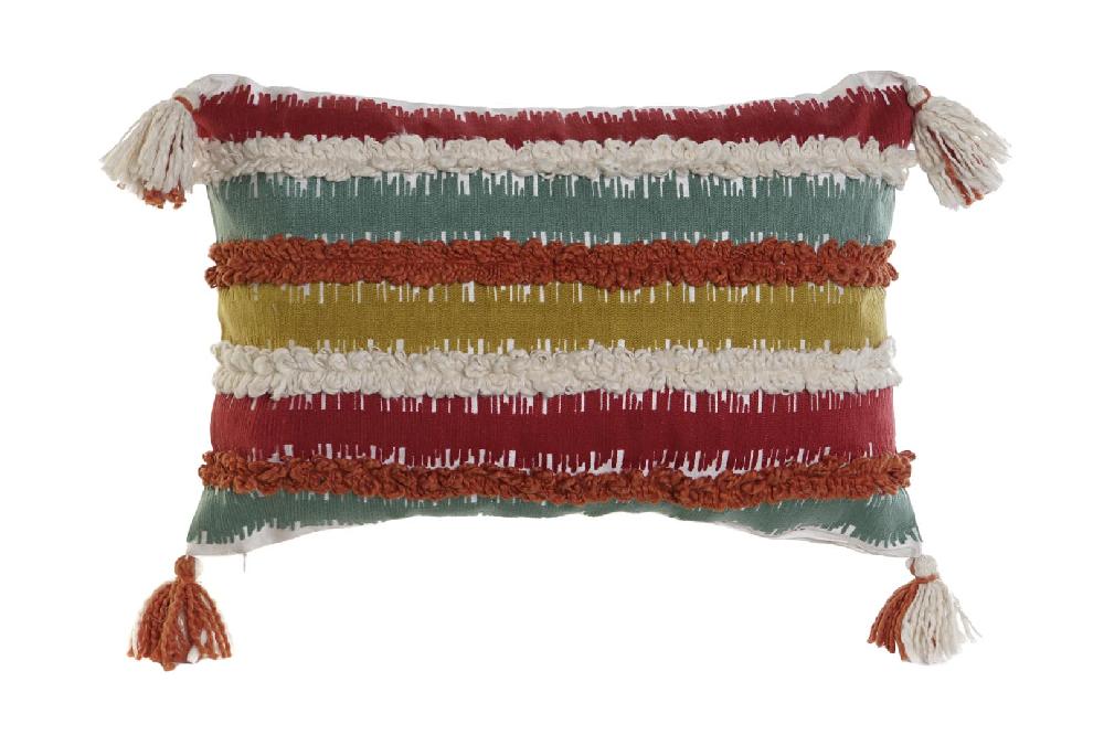 Dekodonia FUNDA COJÍN ALGODÓN FLECOS GRANDE