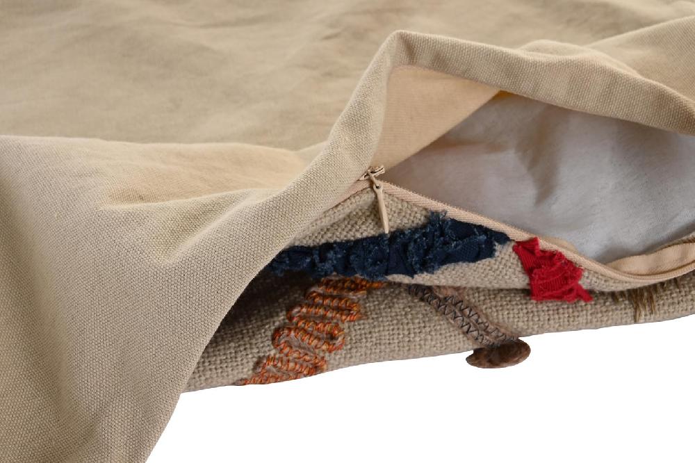 Dekodonia FUNDA COJÍN ALGODÓN FLECOS PEQUEÑO