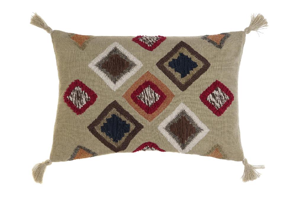 Dekodonia FUNDA COJÍN ALGODÓN FLECOS