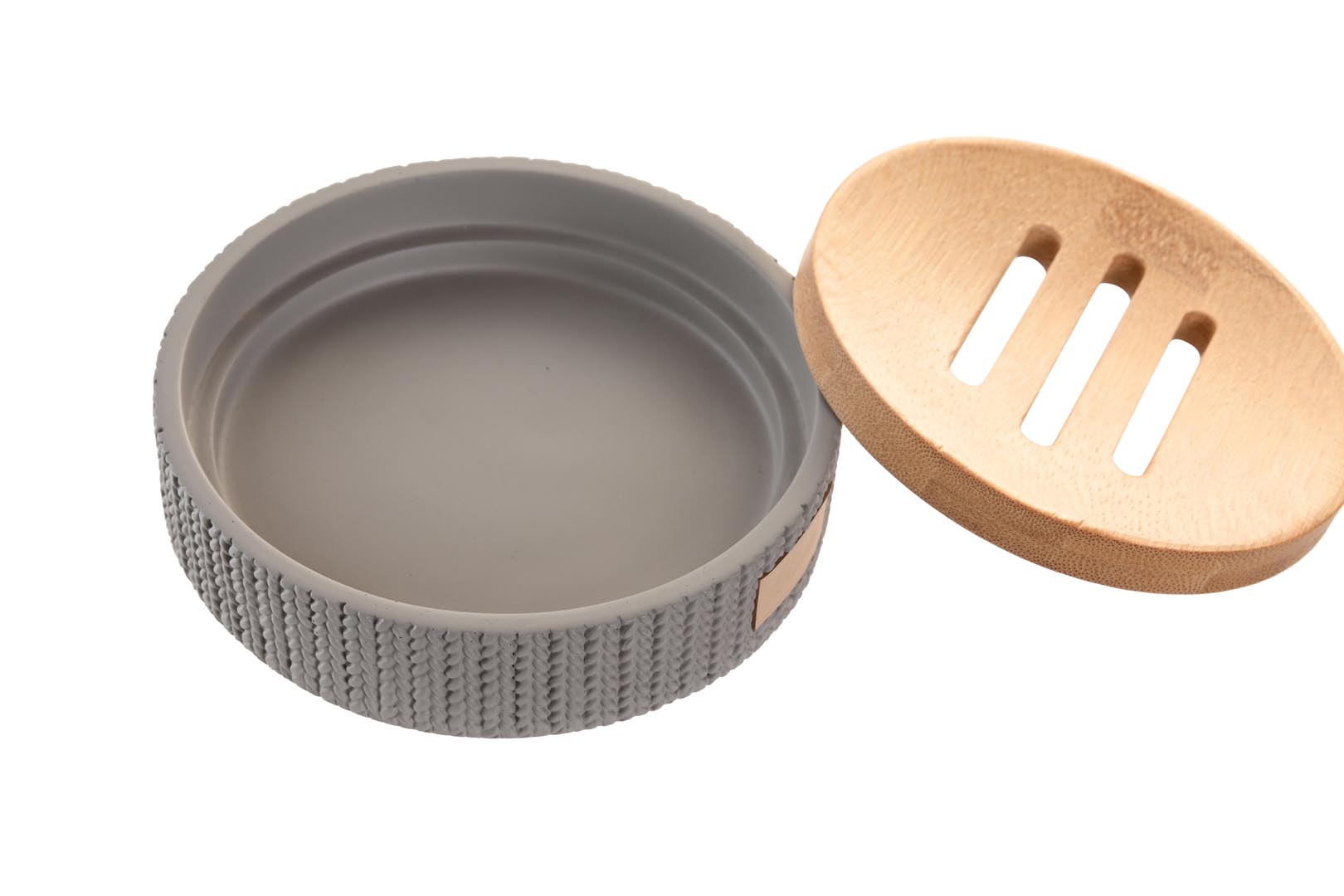 Dekodonia Jabonera Cemento Bambu 11x11x2 5 Gris