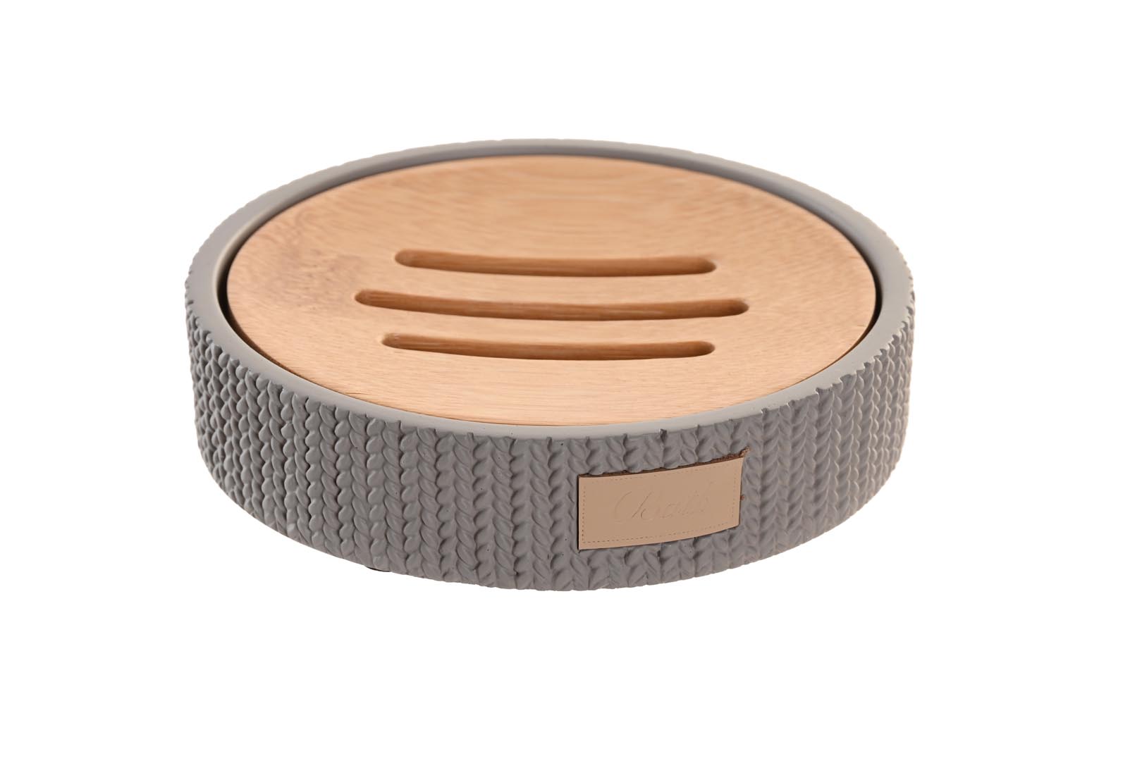 Dekodonia Jabonera cemento bambu 11x11x2 5 gris