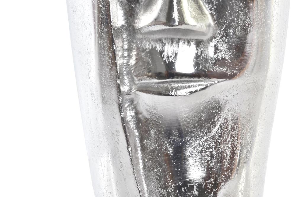 Dekodonia Jarrón Aluminio Cara Plateado Mediano