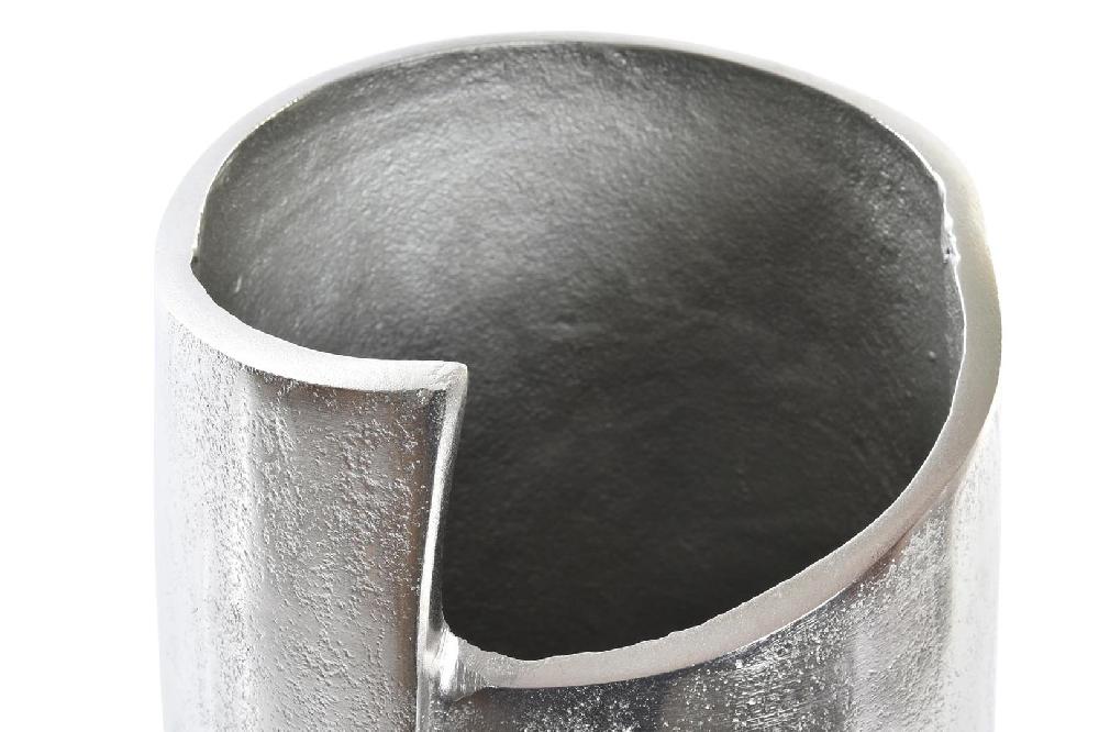 Dekodonia Jarrón Aluminio Cara Plateado Mediano