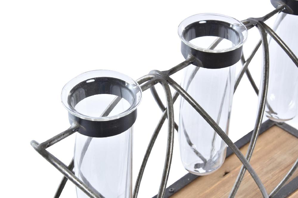 Dekodonia JARRÓN CRISTAL Y MADERA