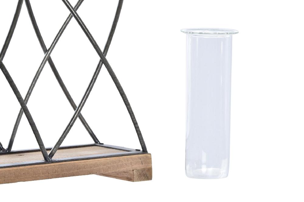 Dekodonia JARRÓN CRISTAL Y MADERA