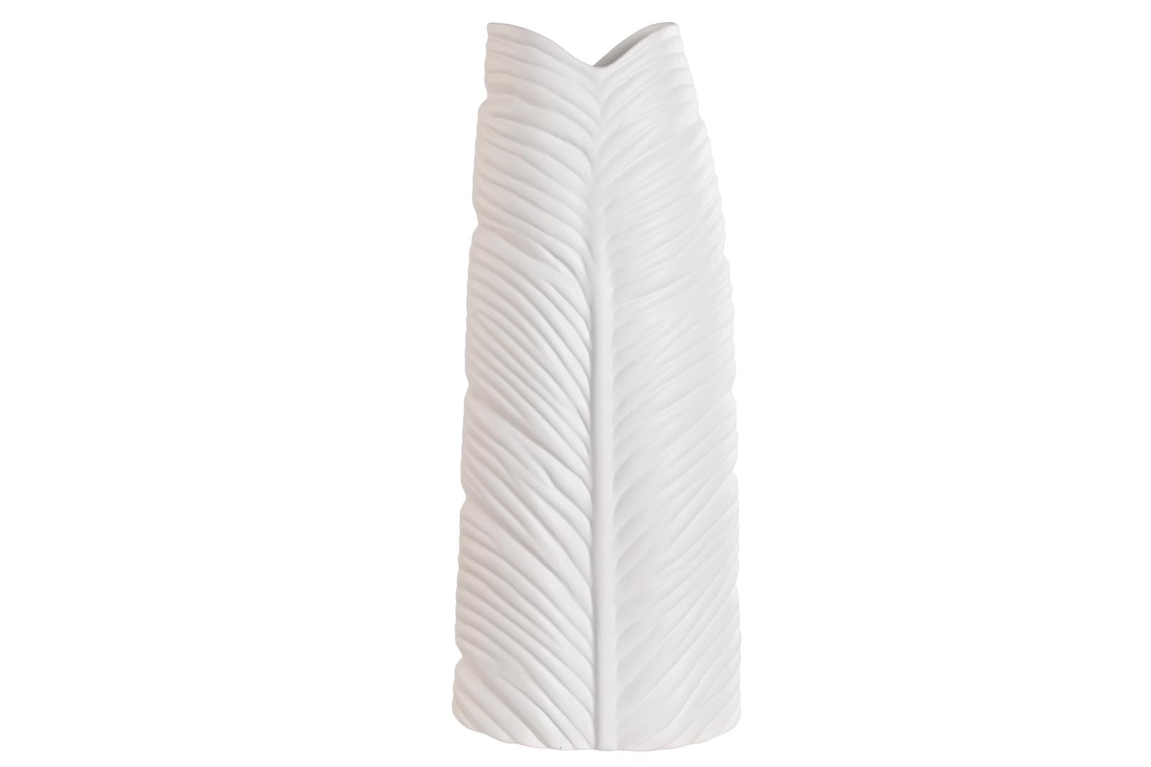 Dekodonia JARRÓN GRES BLANCO HOJA BAJO