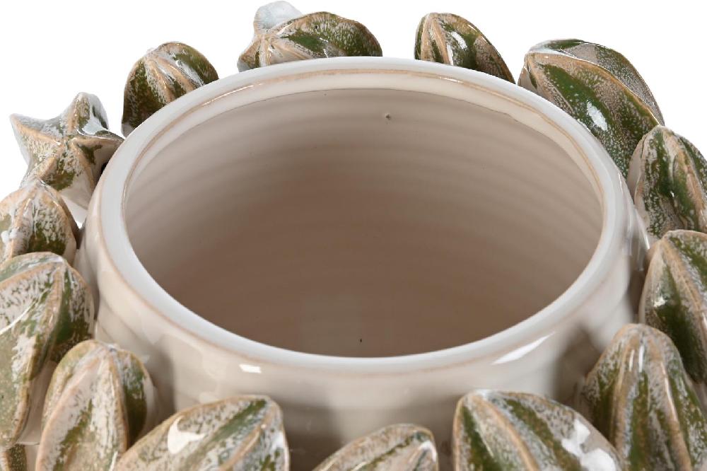 Dekodonia Jarrón Gres Carambola Blanco Grande