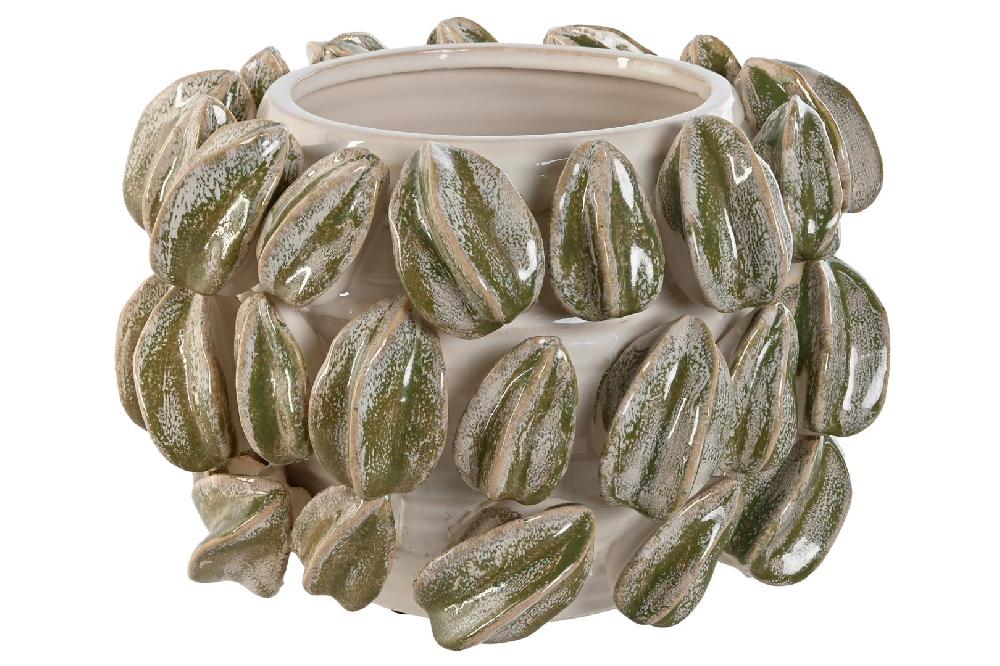 Dekodonia Jarrón Gres Carambola Blanco Grande