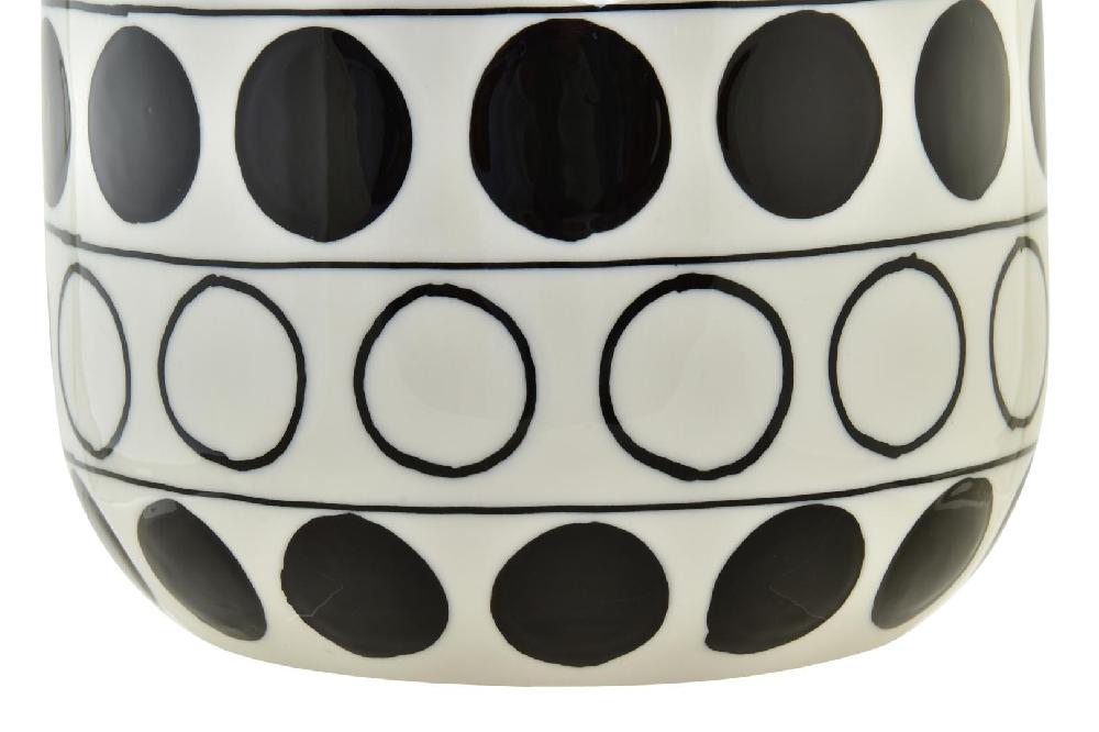 Dekodonia JARRÓN PORCELANA CIRCULOS BLANCO