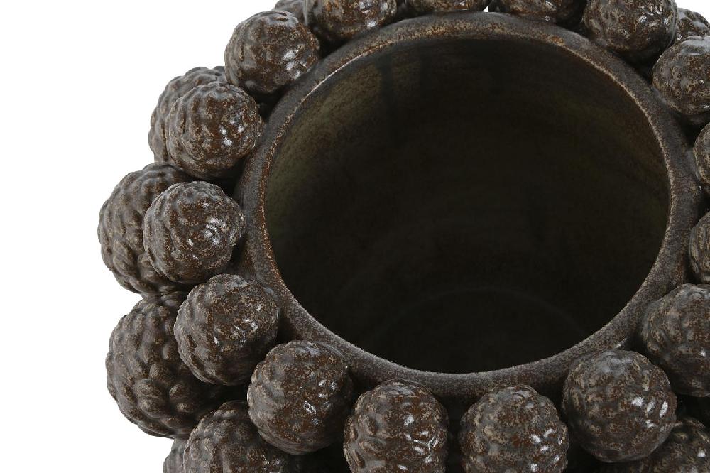 Dekodonia Jarrones Gres Piña Marrón Bajo