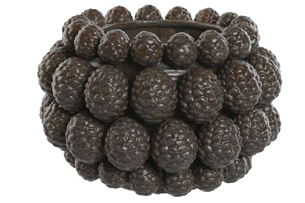 Dekodonia Jarrones Gres Piña Marrón Bajo