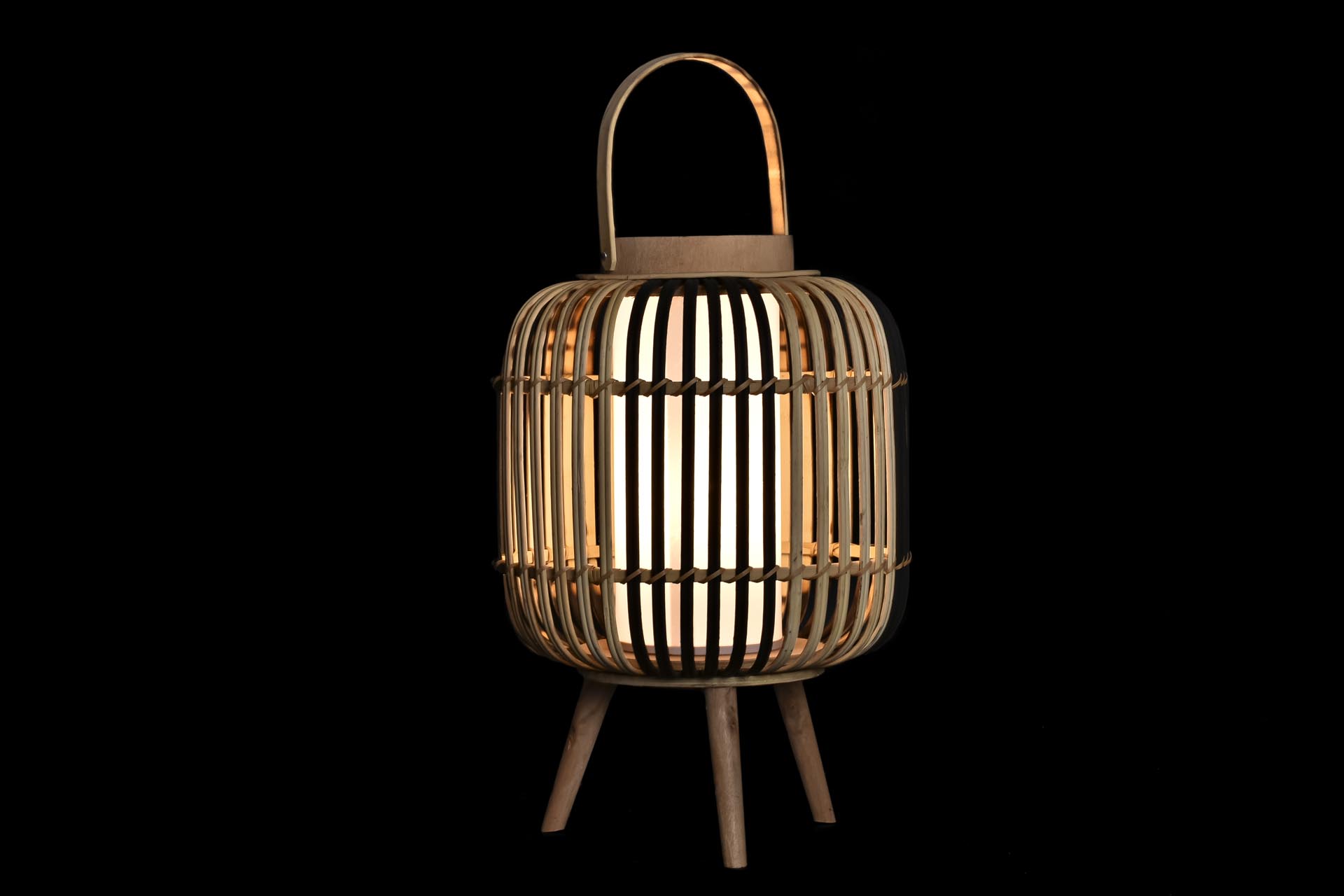 Dekodonia LÁMPARA SOBREMESA BAMBÚ Y TELA