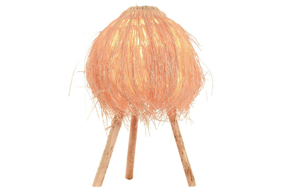 Dekodonia LÁMPARA SOBREMESA RATÁN HECHA A MANO