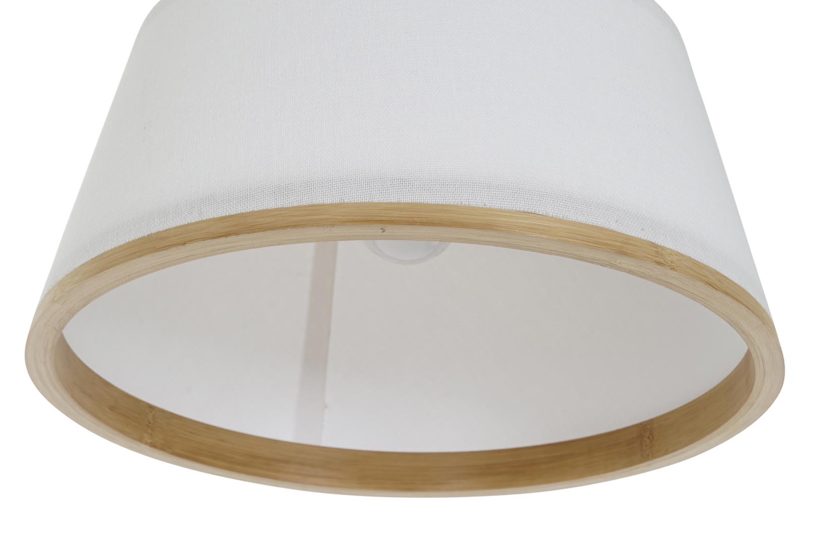 Dekodonia LÁMPARA TECHO BAMBÚ Y TELA BLANCA