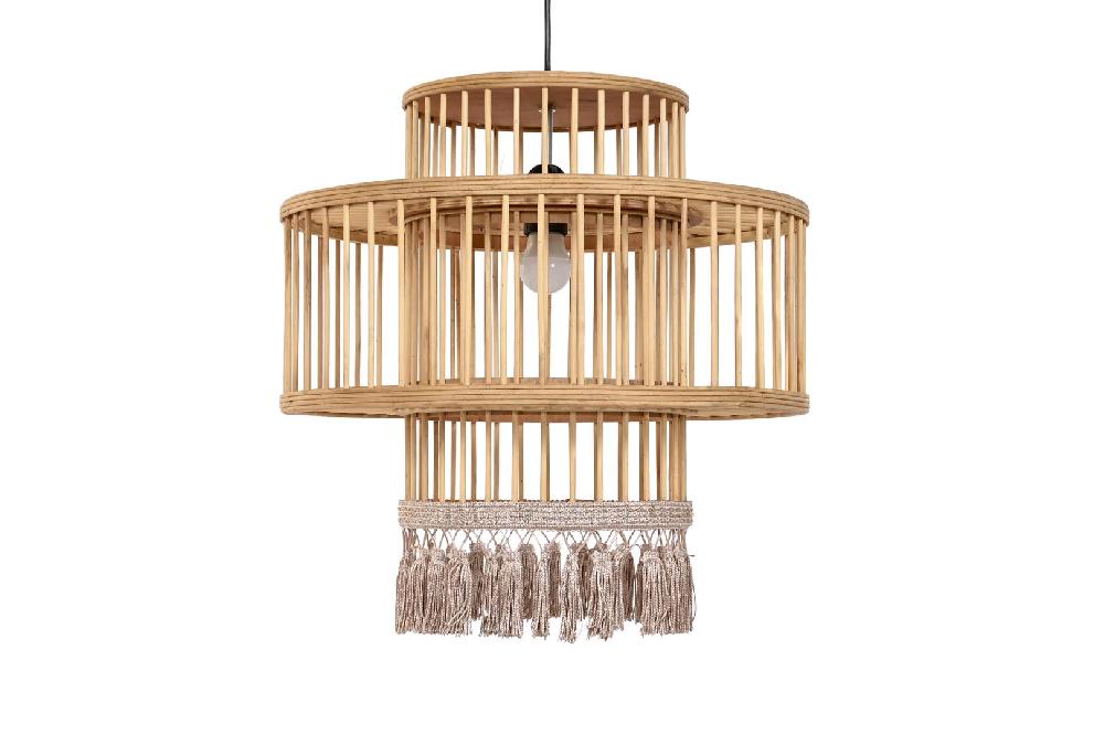 Dekodonia LÁMPARA TECHO RATÁN FLECOS