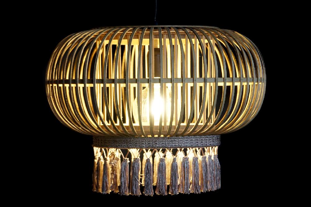 Dekodonia LÁMPARA TECHO RATÁN FLECOS REDONDA