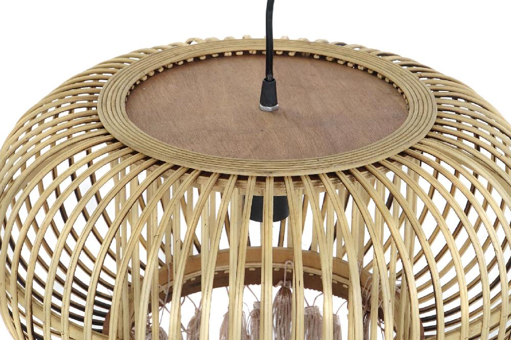 Dekodonia LÁMPARA TECHO RATÁN FLECOS REDONDA