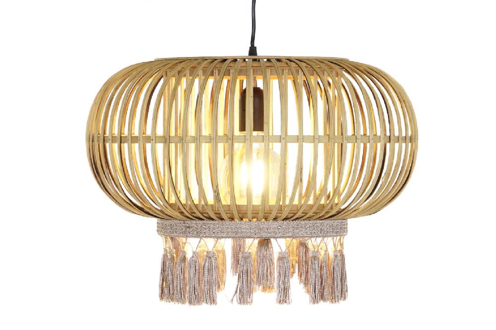 Dekodonia LÁMPARA TECHO RATÁN FLECOS REDONDA