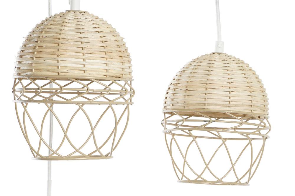 Dekodonia LÁMPARA TECHO RATÁN Y METAL