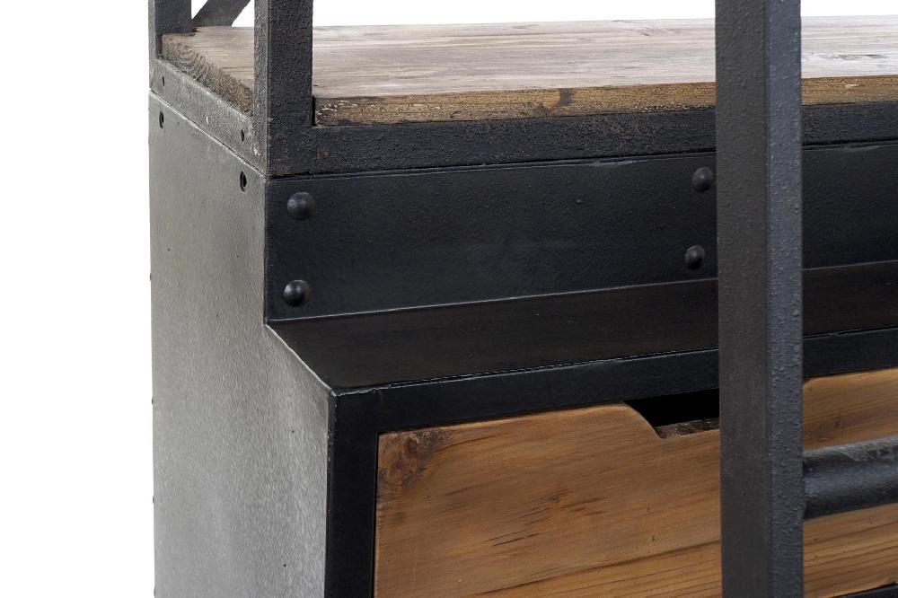 Dekodonia LIBRERIA PINO Y METAL CON ESCALERA