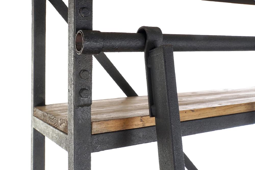 Dekodonia LIBRERIA PINO Y METAL CON ESCALERA