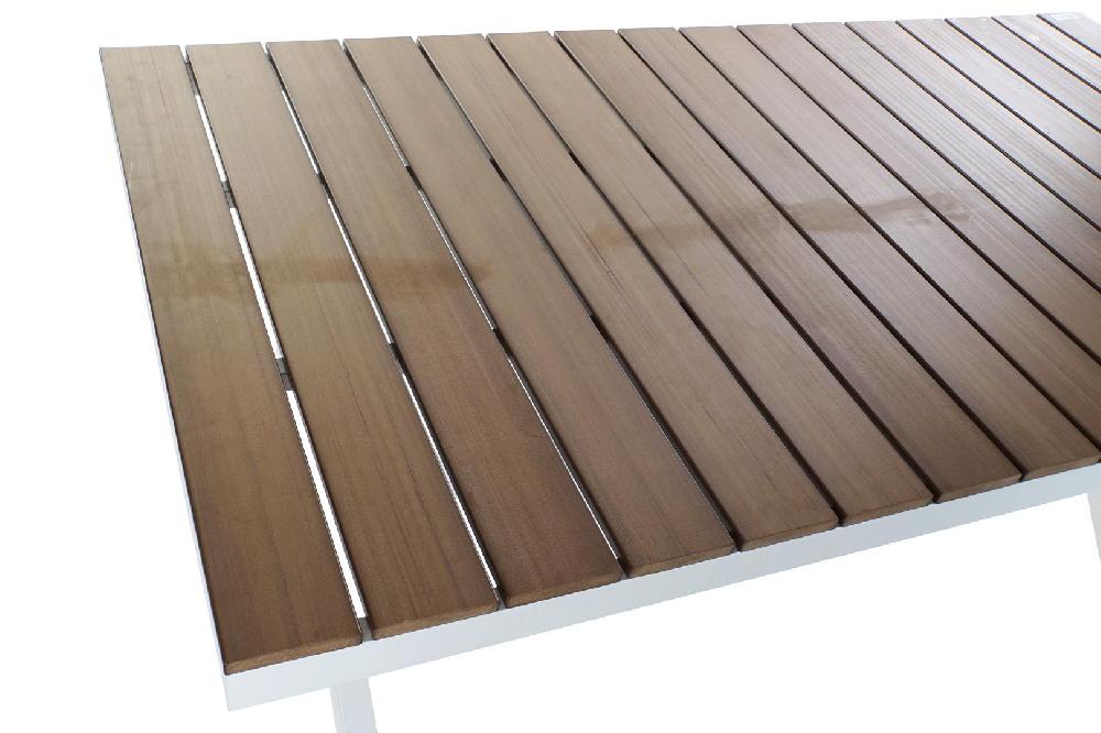 Dekodonia MESA EFECTO MADERA Y ALUMINIO BLANCO