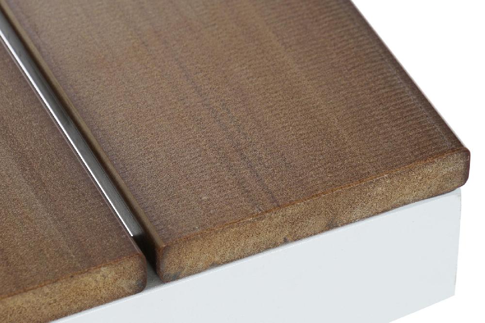 Dekodonia MESA EFECTO MADERA Y ALUMINIO BLANCO