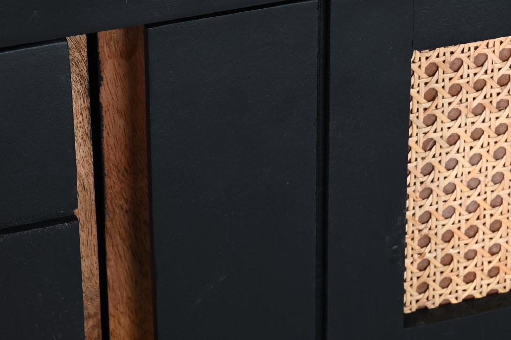 Dekodonia MUEBLE TV MANGO Y RATÁN NEGRO