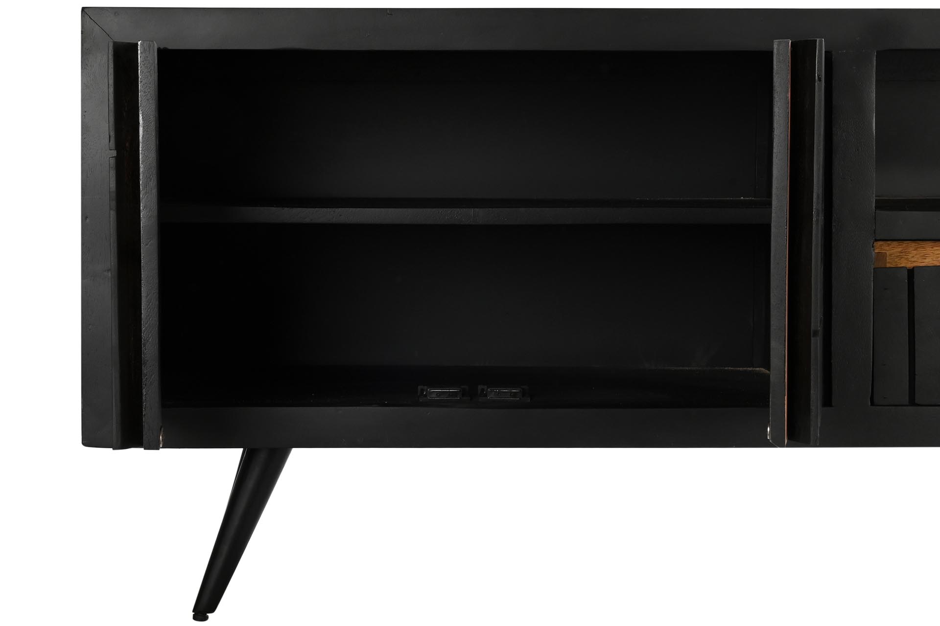 Dekodonia MUEBLE TV MANGO Y RATÁN NEGRO
